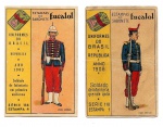 29 Colecionismo/ Estampas Eucalol - Duas estampas Eucalol com o tema dos Uniformes Militares brasileiros. Material em bom estado, mas com as marcas dos seus mais de 70 anos.