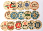 COLECIONISMO - lote com dezesseis bolachas redondas sem repetição de marcas de cerveja alemãs.
