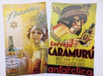 COLECIONISMO - Dois cartazes reproduzindo anúncios antigos da famosa cerveja ANTARCTICA, medindo 40x 24,5cm.