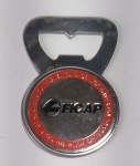 Antigo Abridor de garrafas comemorativo - 1º  Lugar  - FICAP - Na 87 Semana de Prevenção de acidentes do trabalho - SPAT - Ano: 1986 - Metal cromado - Medida: 7,5 cm comp x 4,5 cm de diâmetro.