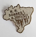 Antigo e Raro PIN de metal e esmalte - R.R. Soares - Missionário Romildo Ribeiro Soares - Fundador e Líder da Igreja Internacional da Graça de Deus - Formato do mapa do brasil - Medida: 3,5 x 3,2 cm.