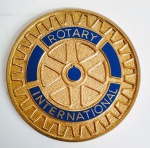 Rotary Internacional - Medalha de reconhecimento ao Embaixador da Amizade - Alberto Richa - Rio - 01/07/1997 - Rotary Club Rio de Janeiro - SAARA - Bronze e esmalte - Medida: 5,5 cm de diâmetro x 0,3 cm de espessura.