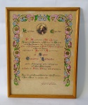 ROMA - Lindo Diploma de Mérito - Comemorativo ao XX aniversário da Igreja S. Francisco de Paula da Barra da Tijuca, no Rio de Janeiro - Possui Assinatura do Superior Geral e assinatura com marca d'água - Roma, do nosso Convento Generalizio di San Francesco di Paula ao Monti, 16 Novembro de 1989 - Moldura em madeira, proteção em vidro - Medida do quadro: 42,5 x 33,5 cm.