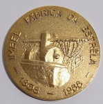 Medalha IMBEL - Fábrica da Estrêla - Comemorativa 180 anos - 1808 - 1988 - IMBEL ( Industria de material Bélico do Brasil ) - Material: Bronze dourado - Medida: 40 mm diâmetro.