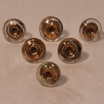 Seis  Antigos puxadores de vidro  da dec. 1960/1970 Medida aproximada 5 c, de diametro