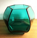 Vaso bojudo em cristal verde 13x16cm