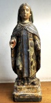 Antiga santa em madeira policromada, séc XIX 22cm