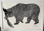 Quadro Carla Barth, reprodução `Urso` 45x33cm