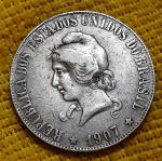 Brasil - 2000 réis - XX GRAMMAS - 1907 - Prata - Linda moeda