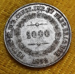 BRASIL - 1852 - 1000 Reis - Moeda de prata - Brasil Império - P 569
