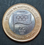 BRASIL - 1 REAL - 2012 - OLÍMPIADAS - ENTREGA DA BANDEIRA - SOB/FC
