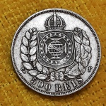 BRASIL - 1867 - MOEDA 500 RÉIS - PRATA 0,917 - 6,37 G - 25,5 MM - EXCELENTE ESTADO DE CONSERVAÇÃO
