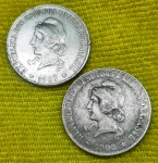 BRASIL - 2 Moedas de 2.000 Reis - XX GRAMMAS - 1907 - 1908 - prata .(.900) - República