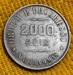 Brasil - 2000 Réis - 1910  - XX Grammas - Prata - República - P698