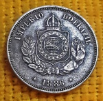 Brasil - 50 Reis - 1886 - Fundo linhado - Império - Cupro Niquel - V025 - ESPETACULAR