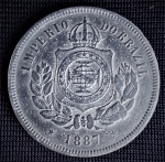BRASIL - 1887 - MOEDA 200 RÉIS - V033 - CUPRO NIQUEL  - MARAVILHOSA  MOEDA!