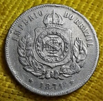 Brasil - 200 Réis - 1871 - Cupro-Níquel - Império - V016