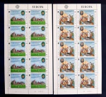 BAIXOU O PREÇO! - ILHA DE MAN (ISLE OF MAN) - 1980  - 2 FOLHAS COMPLETAS DE SELOS - EUROPA - PERSONALIDADES - THOMAS EDWARD BROWN - SG177-178 - MINT