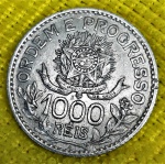 Brasil República - 1913 - 1000 reis - Estrelas Soltas - Prata - P 706 - Excelente Estado de Conservação