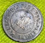 Brasil - 40 réis - 1909 - B827 - Bronze - Linda Moeda