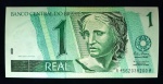 BRASIL - 1994 - Cédula de 1 Real  Série AA 456 - 1ª Família do Real - Rubens Ricupero / Pedro Malan - com a inscrição Deus Seja Louvado - FLOR DE ESTAMPA