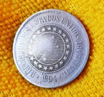 Brasil República - 200 Réis - 1894 - Reverso Inclinado - Cupro-Níquel