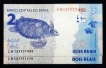 BRASIL - 2 Cédulas Sequenciadas de 2 Reais - Série CH - Levy / Tombini - Flor de Estampa