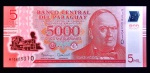 Paraguai - 2016 - 5.000 Guaranies - Polímero - FE