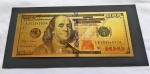 ESTADOS UNIDOS - 7 LINDAS CÉDULAS FANTASIA EM PAPEL CARTONADO METALIZADO DOURADO DA CÉDULA DE 100 DÓLARES EM ESTADO FLOR DE ESTAMPA DE CONSERVAÇÃO