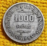 Brasil - 1000 Réis - 1907  - X Grammas - Prata - República - P687