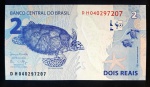 BRASIL - Cédula de 2 Reais - Série DH - Meirelles/Goldfajn - Flor de Estampa
