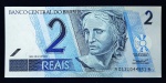 BRASIL - 2001 - Cédula de 2 ReaIs  Série AA - 1ª Família do Real - Pedro Malan  / Armínio Fraga - C255 - FLOR DE ESTAMPA