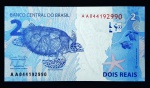 BRASIL - 2 Reais - Série AA - Mantega / Tombini - Flor de Estampa