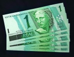 BRASIL - 2003 - 5 Cédulas de 1 Real SEQUENCIADAS - C254 - Palocci / Meirelles - PENÚLTIMA SÉRIE - FLOR DE ESTAMPA