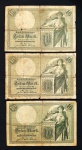 ALEMANHA - 3 CÉDULAS DE 10 MARK - ESCASSAS - Data: 06/10/1906 - conforme fotos