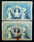 ALEMANHA - 2 CÉDULAS DE 100 MARK - ESCASSAS - 1908 - conforme fotos
