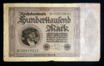 ALEMANHA - 1923 - CÉDULA DE 100.000 MARK - ESCASSA
