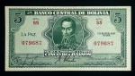 BOLÍVIA - 5 Bolivianos - 20 de Julho de 1928 -  Excelente Conservação!
