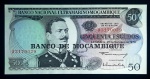 MOÇAMBIQUE - Cédula de grande formato - 50 Escudos - 27 de Outubro de 1970 - FLOR DE ESTAMPA
