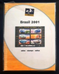 Brasil 2001 - Álbum Completo oficial emitido pelos correios com todas as emissões do ano - Selos comemorativos, regulares, séries e blocos, todos sem carimbo e com goma.