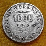 Brasil - 1000 Réis - 1909  - X Grammas - Prata - República - P689
