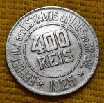 Brasil - 400 réis - 1925 - V114 - Cupro Niquel - Linda Moeda!