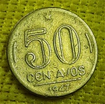 BRASIL - 50 CENTAVOS - 1947 - GETÚLIO VARGAS - ANÔMALA: FALTA A LETRA " T "