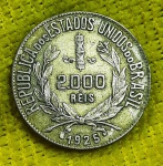 Brasil - 2000 réis 1925 - Data escassa - P711 - 8gr - 26mm - PRATA