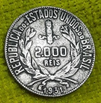 Brasil - 2000 réis 1931 - P717 - 8gr - 26mm - PRATA