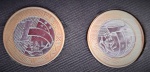 BRASIL - 1 Real - 2006  - 2 moedas, sendo uma com Reverso Inclinado - Quase Horizontal