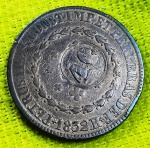 Brasil - 80 réis - 1832R - com carimbo geral de 40 - Cobre - C755 - Belíssima peça!
