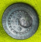 Brasil - 40 réis - 1832R - com carimbo geral de 20 - Cobre - C755 - Bela peça!