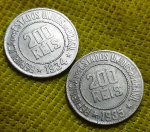 Brasil - 2 Moedas de 200 réis - 1934 e 1935 - V106 e V107 - Cupro-níquel