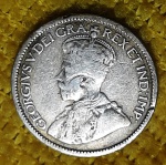 CANADÁ - 1936 - PRATA - 10 CENTS - REI GEORGE V -  2.33 gr